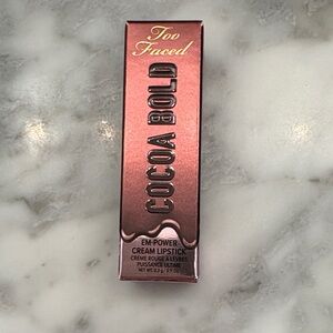 Too Faced Cocoa Bold Cream Lipstick - Empowering Brown